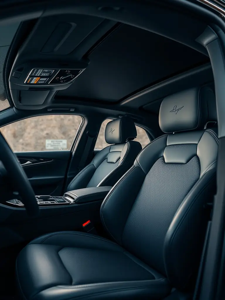 An image showcasing the premium leather seats and meticulously crafted interior of a 2021 Mercedes-Benz C-Class.